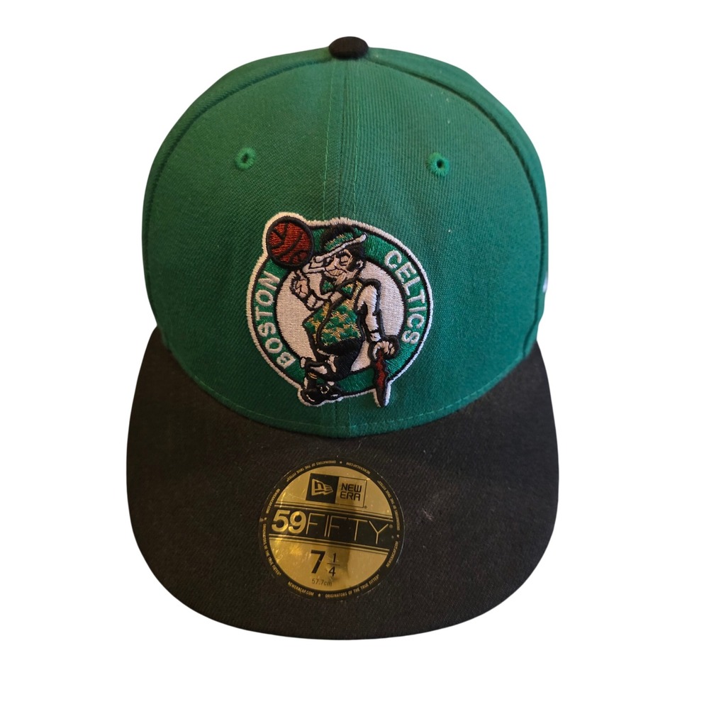 Boston Celtics Larry Bird 33 New Era 59FIFTY Fitted Hat 7 1/4 Camo Lucky Green